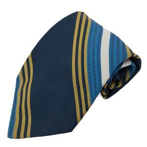 Wembley Vintage Retro Blue Yellow Green 60's 70's Necktie Neck Tie